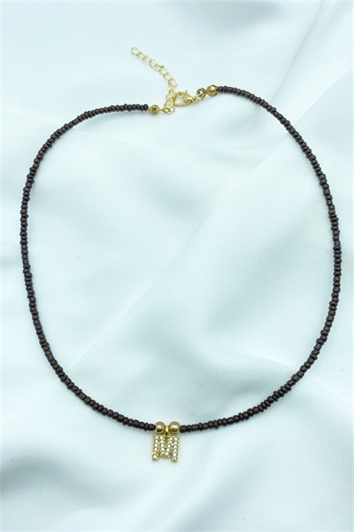 M Letter Bead Necklace