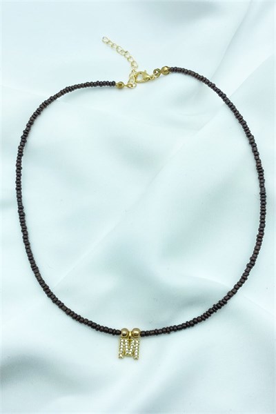 M Letter Bead Necklace