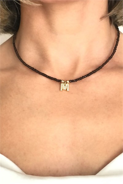 M Letter Bead Necklace