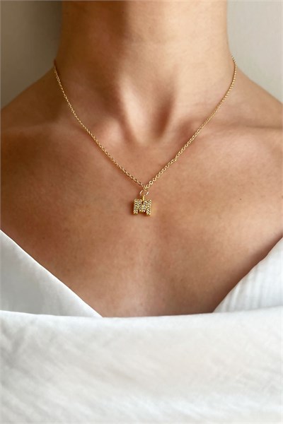 M Letter Gold Chain Necklace