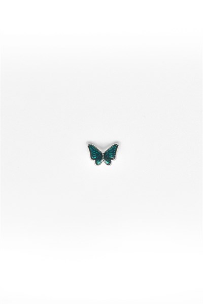 Blue Wing Butterfly Tragus Piercing – Zircon Stone, Silver, Hypoallergenic