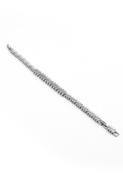 Mekik Model Zircon Stone Xuping Non-Tarnish Silver Womens Elegant Bracelet