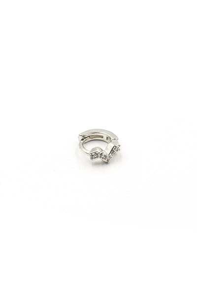 Minimal Zigzag Zircon Hoop Piercing – Silver | Hypoallergenic & Free Tarnish