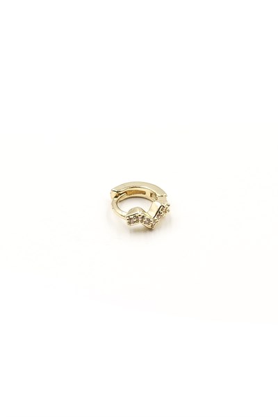 Minimal Zigzag Zircon Hoop Piercing – Gold | Hypoallergenic & Free Tarnish