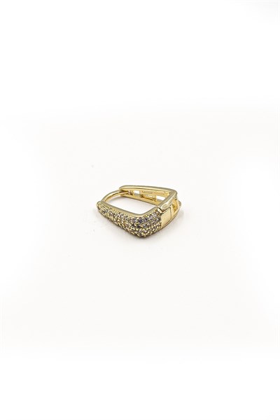Modern Triangle Shaped Xuping Earrings - Real Zircon Stone Gold