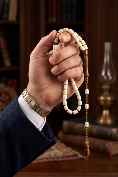 Mustafa İskender Usta İmzalı Sistemli Deve Kemiği ve Kuka Tesbih