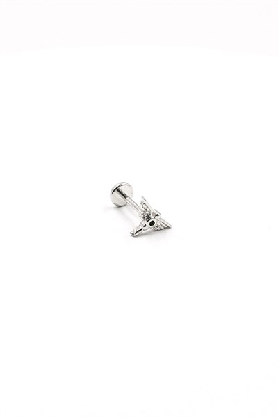 Mystic Phoenix Green Zircon Tragus Piercing – Silver | Hypoallergenic, Long-Lasting Shine