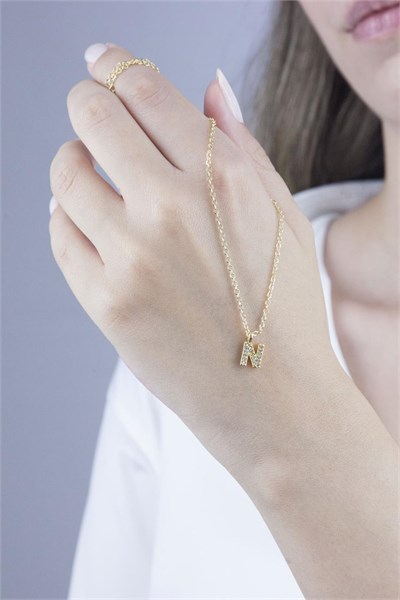 N Letter Gold Chain Necklace