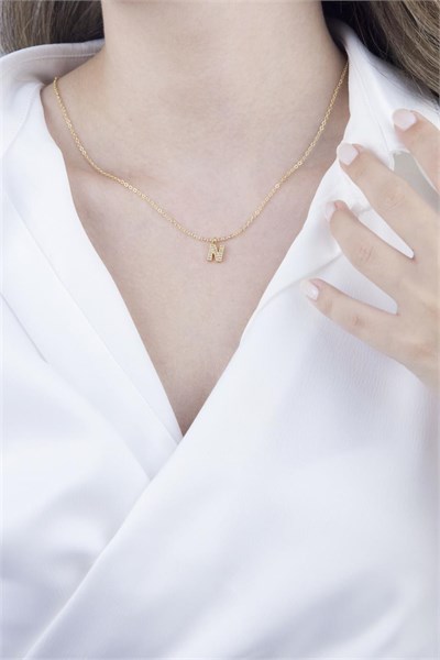 N Letter Gold Chain Necklace