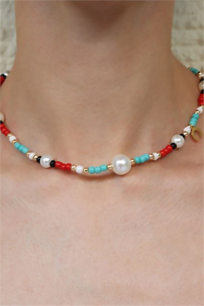 Nal Detail Colorful Design Necklace