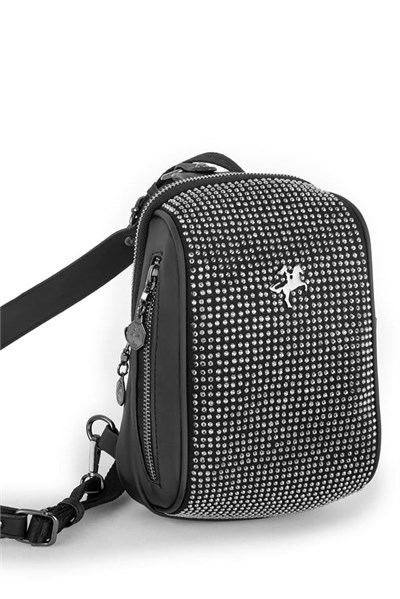 Nas Bag Waist and Body Bag with Stones - Silver
