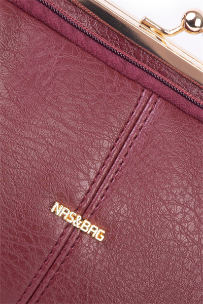 Nas Bag Vintage Purse-Frame Clasp Shoulder & Crossbody Bag - Burgundy, Victoria