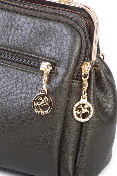 Nas Bag Scholarship Clip-On Vintage Shoulder and Crossbody Bag - Khaki Victoria