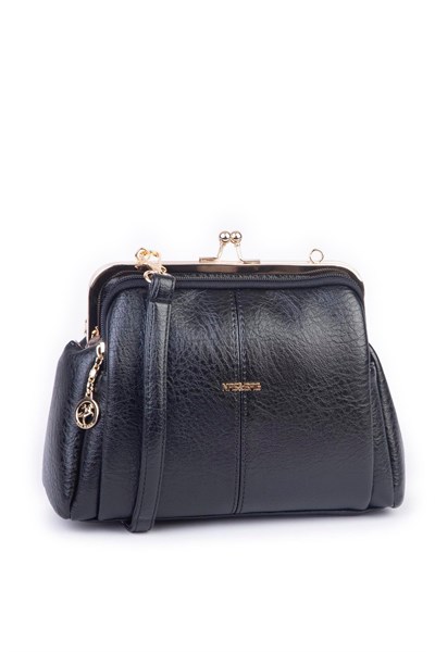 Nas Bag Scholarship Clip-On Vintage Shoulder and Crossbody Bag - Black Victoria