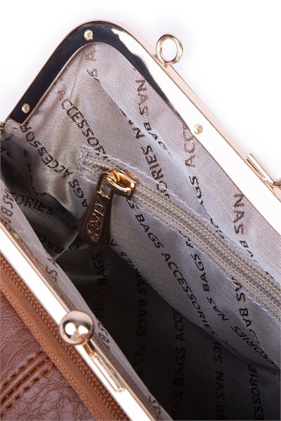 Nas Bag Vintage Purse-Frame Clasp Shoulder & Crossbody Bag - Tan, Victoria