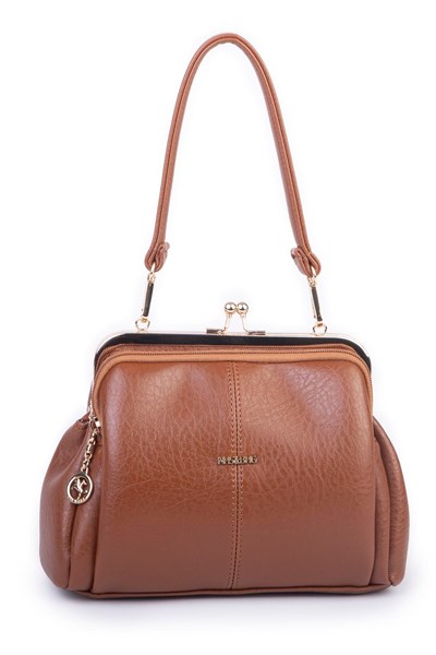 Nas Bag Vintage Purse-Frame Clasp Shoulder & Crossbody Bag - Tan, Victoria