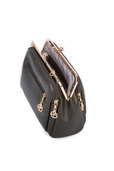 Nas Bag Scholarship Clip-On Vintage Shoulder and Crossbody Bag - Khaki Victoria