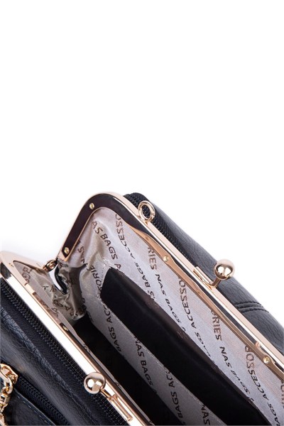 Nas Bag Scholarship Clip-On Vintage Shoulder and Crossbody Bag - Black Victoria