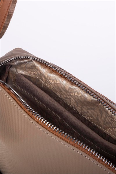 Nas Bag Multi Compartment Womens Crossbody Bag - Mink Brown Buzzy
