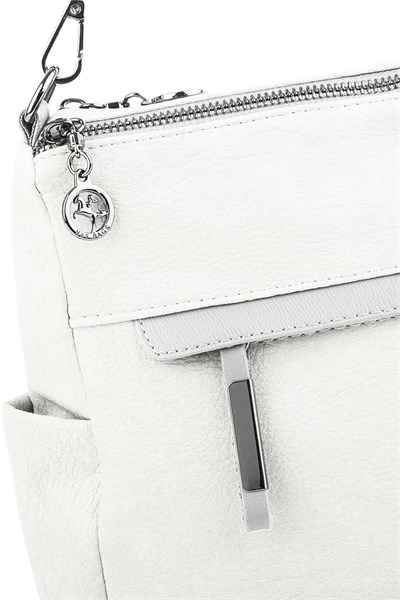 Nas Bag Soft, Lightweight Multi-Compartment Shoulder & Crossbody Bag with Double Straps - White, Lopez (30 × 24 cm)
