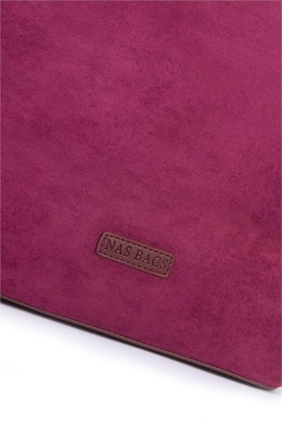 Nas Bag Lightweight Large Suede Shoulder Bag for Women - Burgundy