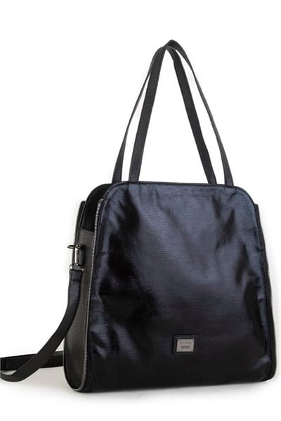 Nas Bag Womens Large Shoulder Bag with Glitter - Black
