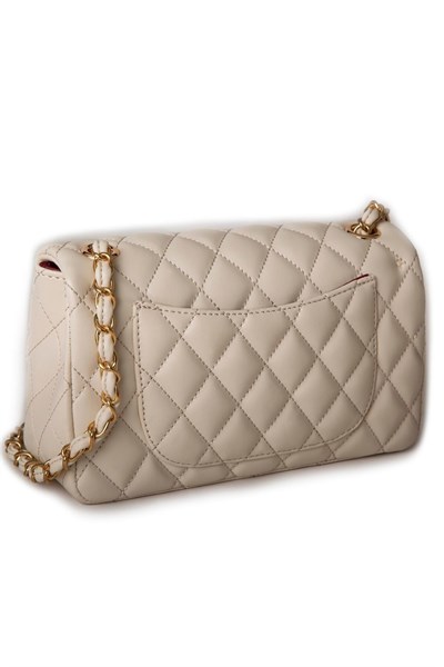 Nas Bag Womens Quilted Crossbody Bag with Chain Detail - Cream