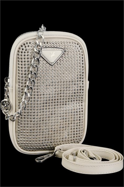 Nas Bag Women’s Crossbody Bag - Cream with Stone Embellishments