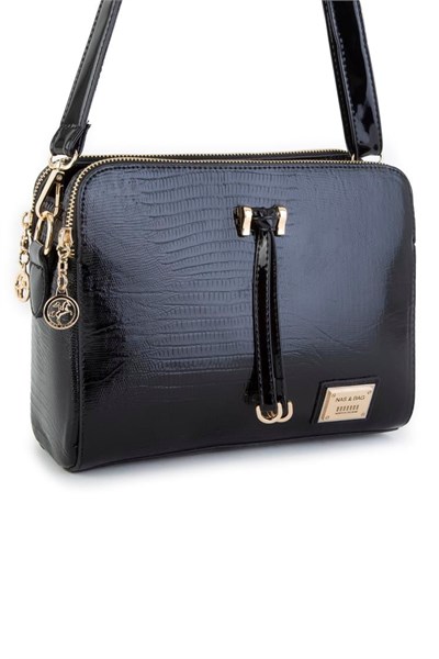 Nas Bag Womens Crossbody Bag with Laser Cut - Black