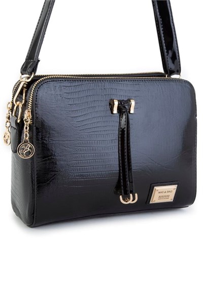 Nas Bag Womens Crossbody Bag with Laser Cut - Black