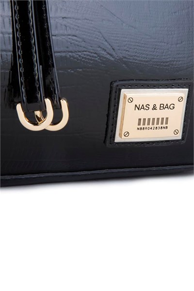 Nas Bag Womens Crossbody Bag with Laser Cut - Black