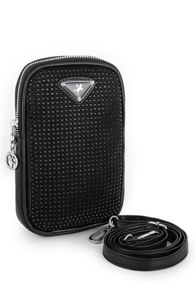 Nas Bag Womens Crossbody Bag with Stones - Black