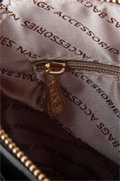 Nas Bag Womens Crossbody Bag with Writings - Black