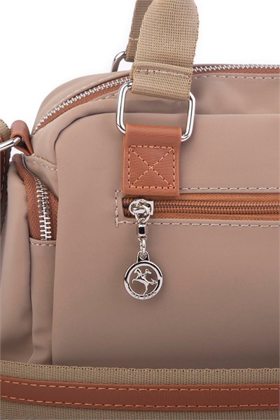 Nas Bag Womens Multi-Compartment Crossbody Bag - Beige