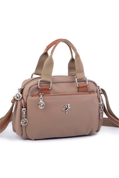 Nas Bag Womens Multi-Compartment Crossbody Bag - Beige