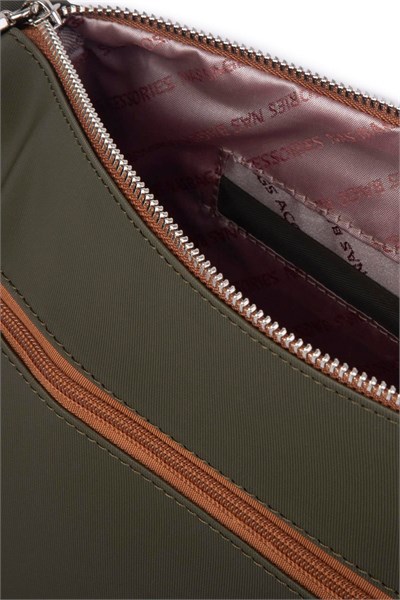 Nas Bag Women’s Multi-Compartment Everyday Crossbody Bag - Green/Tan, Buzzy (30 × 22 cm)