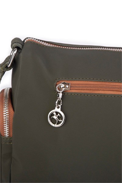 Nas Bag Women’s Multi-Compartment Everyday Crossbody Bag - Green/Tan, Buzzy (30 × 22 cm)