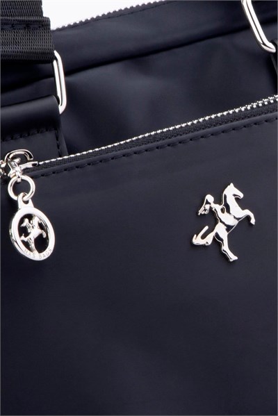 Nas Bag Womens Multi-Compartment Satin Crossbody Bag - Black