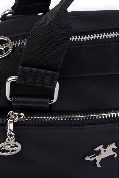 Nas Bag Womens Multi-Compartment Satin Crossbody Bag - Black Buzzy