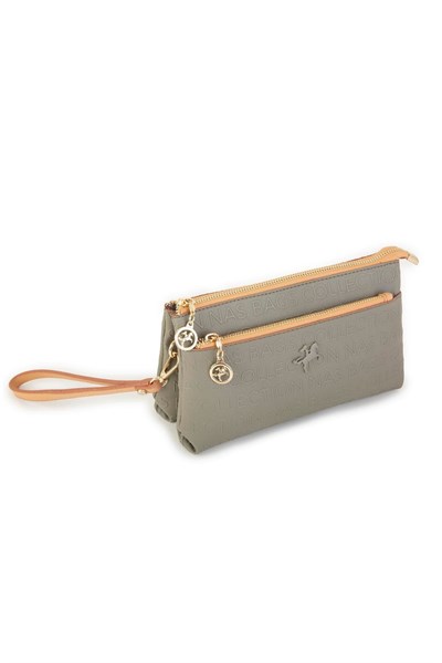 Nas Bag Womens Crossbody and Clutch Bag - Green Camel Embossed