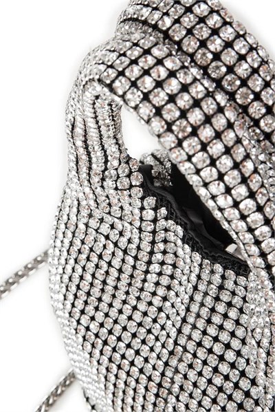 Nas Bag Womens Crossbody and Handbag Black Silver Diamond with Silver Stones Elegant Strapped Bag