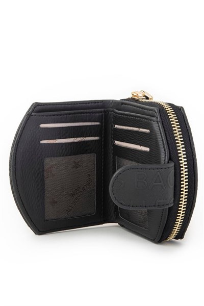 Nas Bag Womens Multi-Functional Wallet - Black Embossed