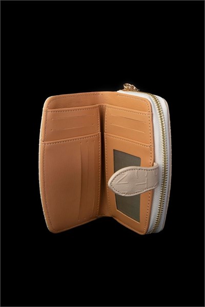 Nas Bag Womens Multi-Card Compartment Wallet - Cream Camel Embossed