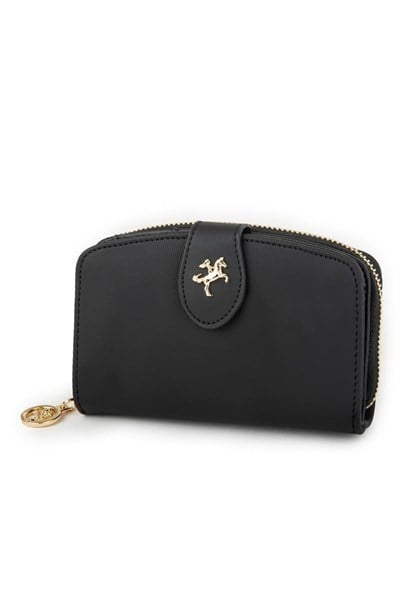 Nas Bag Womens Multi-Card Slot Wallet - Black Karaca