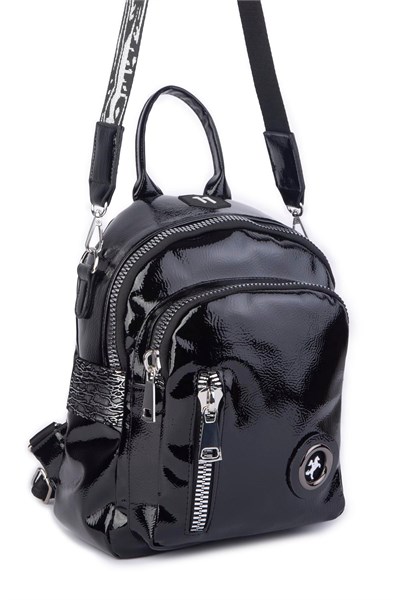Nas Bag Women’s Convertible Backpack & Shoulder Bag with Spacious Interior and Zip Closure (24 × 31 × 14 cm) - Black, Kr