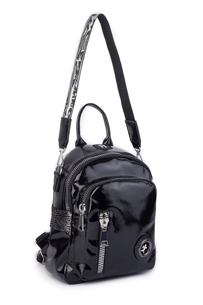 Nas Bag Women’s Convertible Backpack & Shoulder Bag with Spacious Interior and Zip Closure (24 × 31 × 14 cm) - Black, Kr