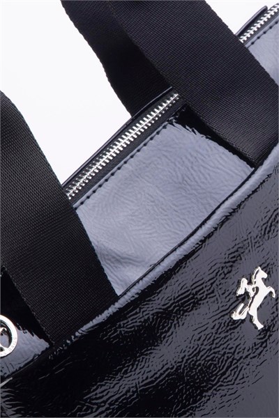 Nas Bag Womens Lightweight Shoulder Hand and Crossbody Bag - Black Patent Leather