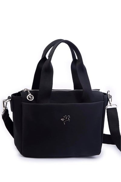 Nas Bag Womens Lightweight Shoulder Hand and Crossbody Bag Buzzy Fabric - Black