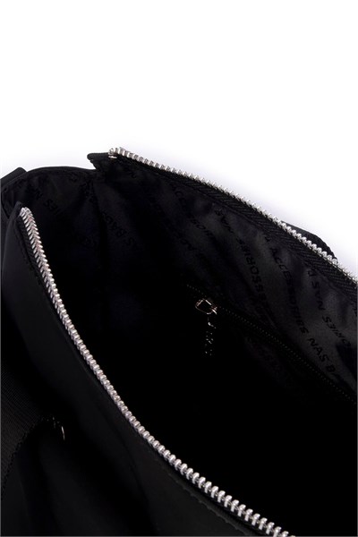 Nas Bag Womens Lightweight Shoulder Hand and Crossbody Bag Buzzy Fabric - Black