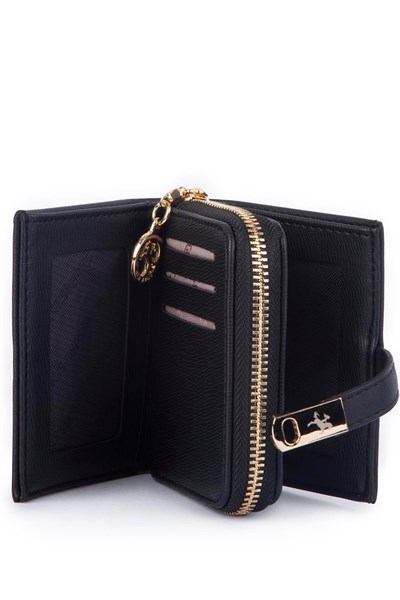 Nas Bag Womens Small Card Holder Coin and Photo Wallet - Black Dona